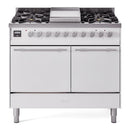 ILVE 40-inch Professional Plus II Propane Gas Dual Fuel Range with Solid Door Oven in White (UPD40FQMPWHLP)