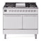 ILVE 40-inch Professional Plus II Propane Gas Dual Fuel Range with Solid Door Oven in White (UPD40FQMPWHLP)