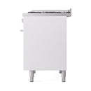 ILVE 40-inch Professional Plus II Dual Fuel Range with Solid Door Oven in White (UPD40FQMPWH)
