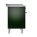 ILVE 40-Inch Nostalgie II Propane Gas Dual Fuel Range with 6 Burners, Griddle and Solid Door Oven in Emerald Green with Chrome Trim (UPD40FQNMPEGCLP)