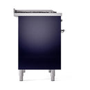 ILVE 40-Inch Nostalgie II Propane Gas Dual Fuel Range with 6 Burners, Griddle and Solid Door Oven in Midnight Blue with Chrome Trim (UPD40FQNMPMBCLP)