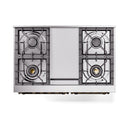 ILVE 40-Inch Nostalgie II Natural Gas Dual Fuel Range with 6 Burners, Griddle and Solid Door Oven in Custom RAL with Bronze Trim (UPD40FQNMPRAB)