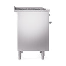 ILVE 40-Inch Nostalgie II Propane Gas Dual Fuel Range with 6 Burners, Griddle and Solid Door Oven in Stainless Steel with Chrome Trim (UPD40FQNMPSSCLP)