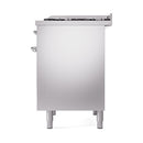 ILVE 40-Inch Nostalgie II Propane Gas Dual Fuel Range with 6 Burners, Griddle and Solid Door Oven in Stainless Steel with Chrome Trim (UPD40FQNMPSSCLP)