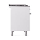ILVE 40-Inch Nostalgie II Propane Gas Dual Fuel Range with 6 Burners, Griddle and Solid Door Oven in White with Chrome Trim (UPD40FQNMPWHCLP)