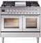 ILVE Professional Plus II 40-Inch Freestanding Natural Gas Dual Fuel Range with 6 Sealed Burner in Stainless Steel (UPD40FWMPSS)