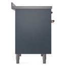 ILVE Nostalgie II 40-Inch Freestanding Electric Induction Range in Blue Grey with Copper Trim (UPDI406NMPBGP)