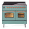 ILVE Nostalgie II 40-Inch Freestanding Electric Induction Range in Mediterranean Mint with Copper Trim (UPDI406NMPMMP)