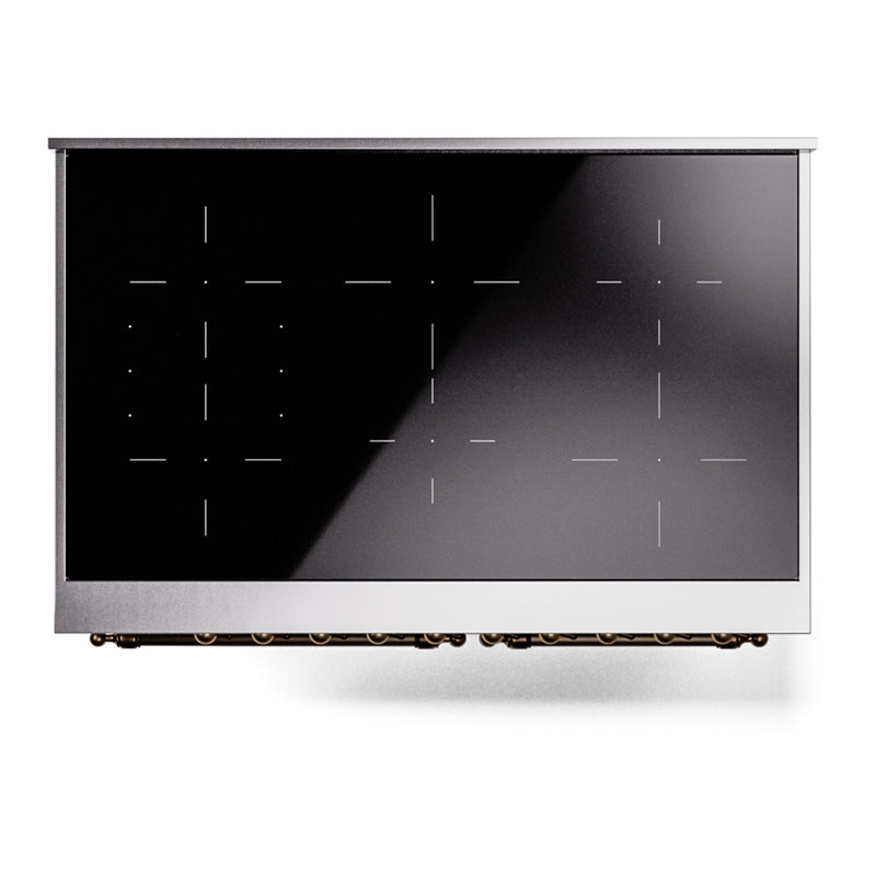 ILVE Nostalgie II 40-Inch Freestanding Electric Induction Range in Custom RAL with Bronze Trim (UPDI406NMPRAB)