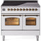 ILVE Nostalgie II 40-Inch Freestanding Electric Induction Range in White with Bronze Trim (UPDI406NMPWHB)