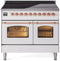 ILVE Nostalgie II 40-Inch Freestanding Electric Induction Range in White with Copper Trim (UPDI406NMPWHP)