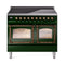 ILVE 40-Inch Nostalgie II Noblesse Induction Range with Triple Glass Door in Emerald Green  with Bronze Trim (UNDI406NMPEGB)