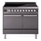 ILVE 40-Inch Professional Plus II Induction Range with Solid Door Oven in Matte Graphite (UPDI406QMPMG)