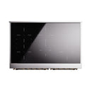 ILVE 40-Inch Nostalgie II Induction Range with Solid Door Oven in Antique White with Bronze Trim (UPDI406QNMPAWB)