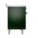 ILVE 40-Inch Nostalgie II Induction Range with Solid Door Oven in Emerald Green with Bronze Trim (UPDI406QNMPEGB)