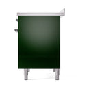 ILVE 40-Inch Nostalgie II Induction Range with Solid Door Oven in Emerald Green with Chrome Trim (UPDI406QNMPEGC)