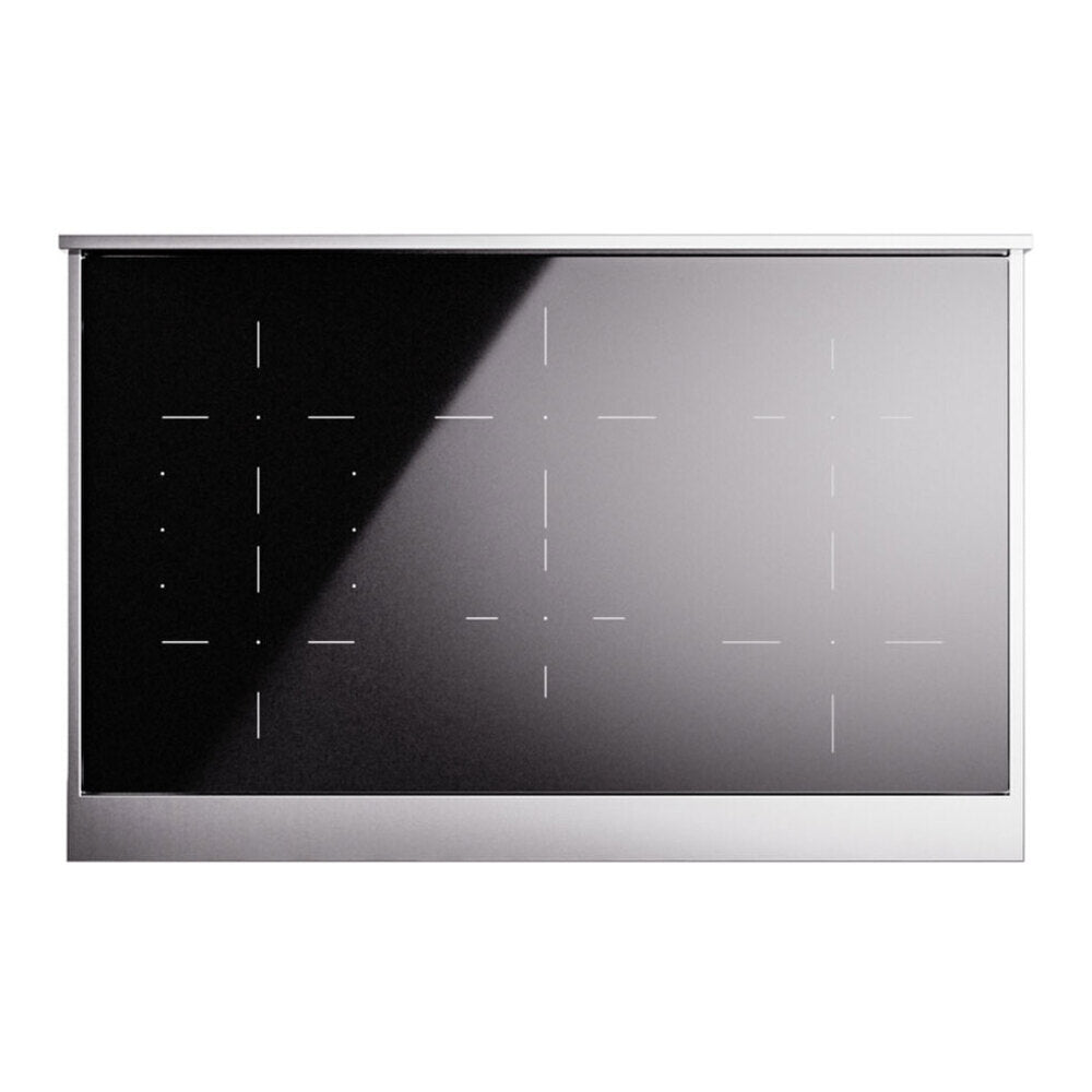 ILVE 40-Inch Nostalgie II Induction Range with Solid Door Oven in Mediterranean Mint with Brass Trim (UPDI406QNMPMMG)
