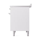 ILVE 40-Inch Nostalgie II Induction Range with Solid Door Oven in White with Chrome Trim (UPDI406QNMPWHC)