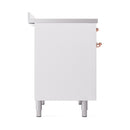 ILVE 40-Inch Nostalgie II Induction Range with Solid Door Oven in White with Copper Trim (UPDI406QNMPWHP)