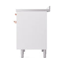 ILVE 40-Inch Nostalgie II Induction Range with Solid Door Oven in White with Copper Trim (UPDI406QNMPWHP)