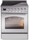 ILVE Nostalgie II 30-Inch Freestanding Electric Induction Range in Stainless Steel with Chrome Trim (UPI304NMPSSC)
