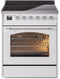 ILVE Nostalgie II 30-Inch Freestanding Electric Induction Range in White with Chrome Trim (UPI304NMPWHC)