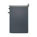 ILVE 30-Inch Nostalgie II Induction Range with Solid Door Oven in Blue Grey with Bronze Trim (UPI304QNMPBGB)