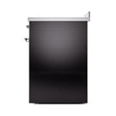ILVE 30-Inch Nostalgie II Induction Range with Solid Door Oven in Glossy Black with Chrome Trim (UPI304QNMPBKC)