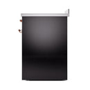 ILVE 30-Inch Nostalgie II Induction Range with Solid Door Oven in Glossy Black with Copper Trim (UPI304QNMPBKP)
