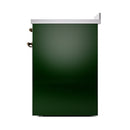 ILVE 30-Inch Nostalgie II Induction Range with Solid Door Oven in Emerald Green with Bronze Trim (UPI304QNMPEGB)