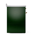 ILVE 30-Inch Nostalgie II Induction Range with Solid Door Oven in Emerald Green with Brass Trim (UPI304QNMPEGG)