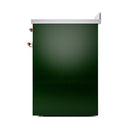 ILVE 30-Inch Nostalgie II Induction Range with Solid Door Oven in Emerald Green with Copper Trim (UPI304QNMPEGP)