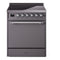 ILVE 30-Inch Nostalgie II Induction Range with Solid Door Oven in Matte Graphite with Chrome Trim (UPI304QNMPMGC)