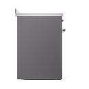 ILVE 30-Inch Nostalgie II Induction Range with Solid Door Oven in Matte Graphite with Chrome Trim (UPI304QNMPMGC)