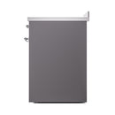 ILVE 30-Inch Nostalgie II Induction Range with Solid Door Oven in Matte Graphite with Chrome Trim (UPI304QNMPMGC)
