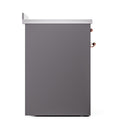 ILVE 30-Inch Nostalgie II Induction Range with Solid Door Oven in Matte Graphite with Copper Trim (UPI304QNMPMGP)