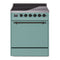 ILVE 30-Inch Nostalgie II Induction Range with Solid Door Oven in Mediterranean Mint with Burnished Bronze Trim (UPI304QNMPMMB)