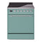 ILVE 30-Inch Nostalgie II Induction Range with Solid Door Oven in Mediterranean Mint with Chrome Trim (UPI304QNMPMMC)