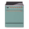 ILVE 30-Inch Nostalgie II Induction Range with Solid Door Oven in Mediterranean Mint with Copper Trim (UPI304QNMPMMP)