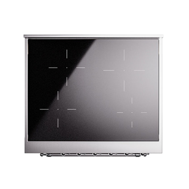 ILVE 30-Inch Nostalgie II Induction Range with Solid Door Oven in Custom RAL with Chrome Trim (UPI304QNMPRAC)