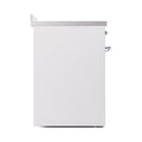 ILVE 30-Inch Nostalgie II Induction Range with Solid Door Oven in White with Chrome Trim (UPI304QNMPWHC)