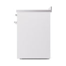 ILVE 30-Inch Nostalgie II Induction Range with Solid Door Oven in White with Chrome Trim (UPI304QNMPWHC)