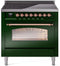 ILVE Nostalgie II 36-Inch Freestanding Electric Induction Range in Emerald Green with Copper Trim (UPI366NMPEGP)