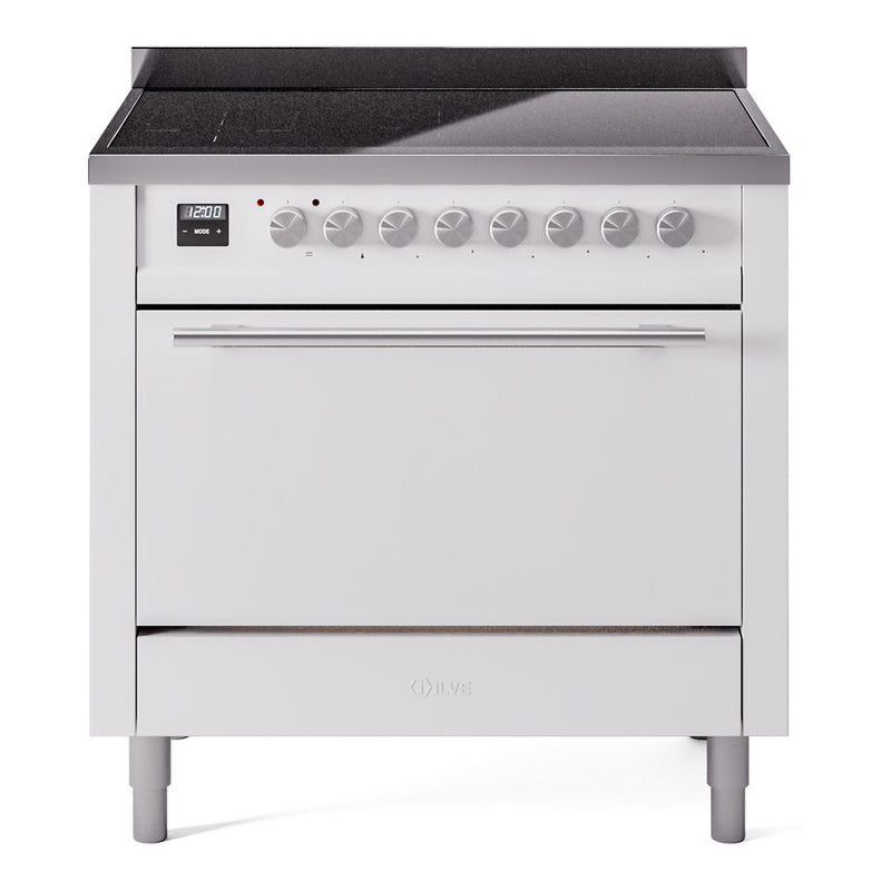 ILVE 36-inch Professional Plus II Induction Range with Solid Door Oven in White (UPI366QMPWH)