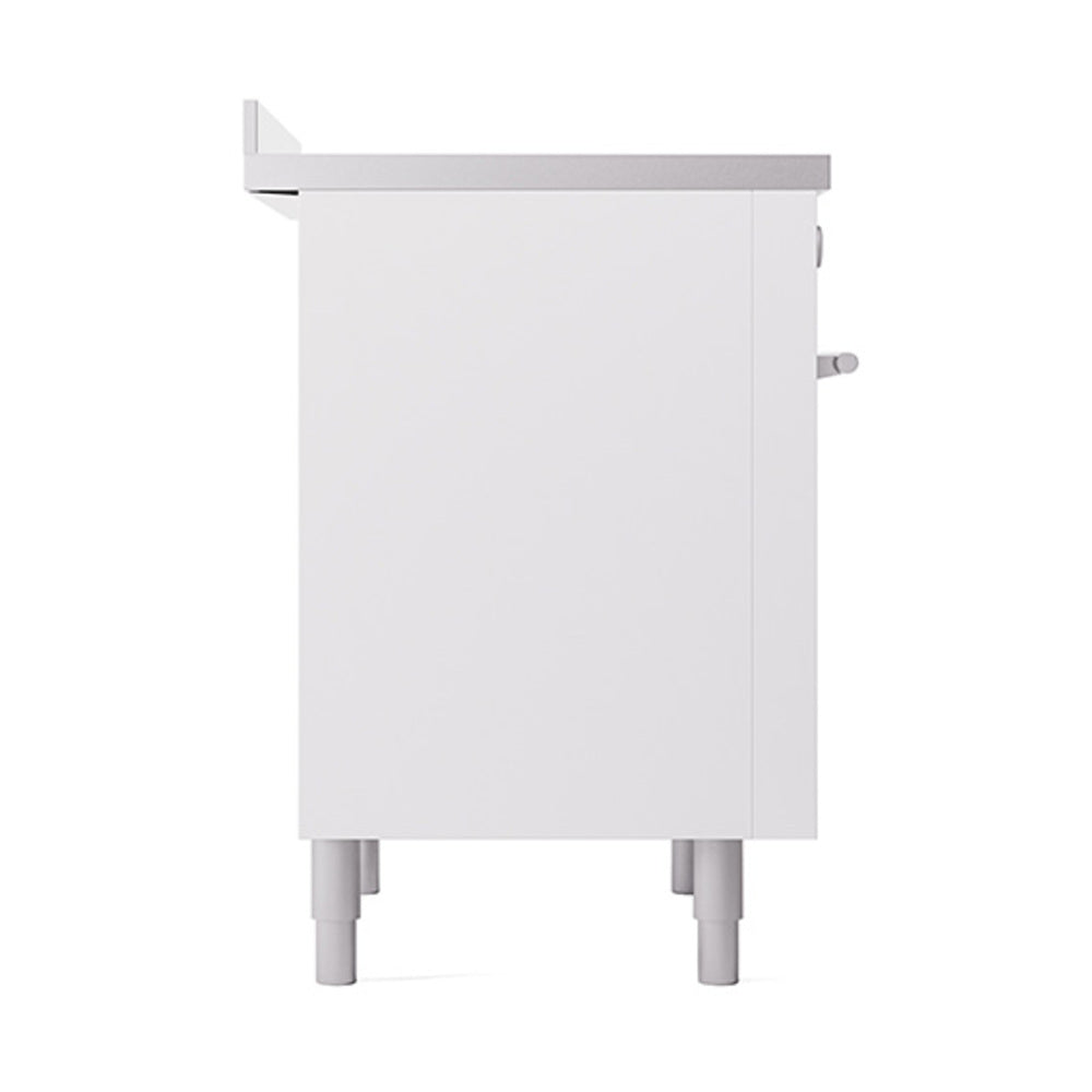 White range back panel with side handles and four leveling legs