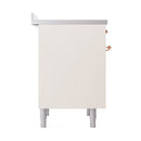 ILVE 36-Inch Nostalgie II Induction Range with Solid Door Oven in Antique White with Copper Trim (UPI366QNMPAWP)