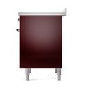 ILVE 36-Inch Nostalgie II Induction Range with Solid Door Oven in Burgundy with Chrome Trim (UPI366QNMPBUC)