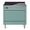ILVE 36-Inch Nostalgie II Induction Range with Solid Door Oven in Mediterranean Mint with Chrome Trim (UPI366QNMPMMC)