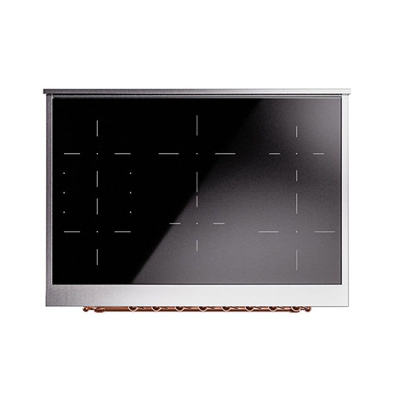 ILVE 36-Inch Nostalgie II Induction Range with Solid Door Oven in Custom RAL with Copper Trim (UPI366QNMPRAP)