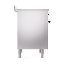 ILVE 36-Inch Nostalgie II Induction Range with Solid Door Oven in Stainless Steel with Bronze Trim (UPI366QNMPSSB)